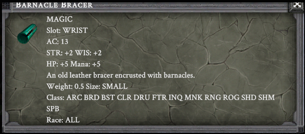 BARNACLE BRACER item card